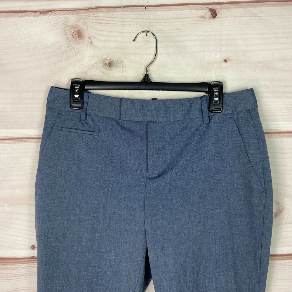 Banana Republic Pants Women 6 Short Blue Jackson Fit Dress Mid Rise Ankle Pocket